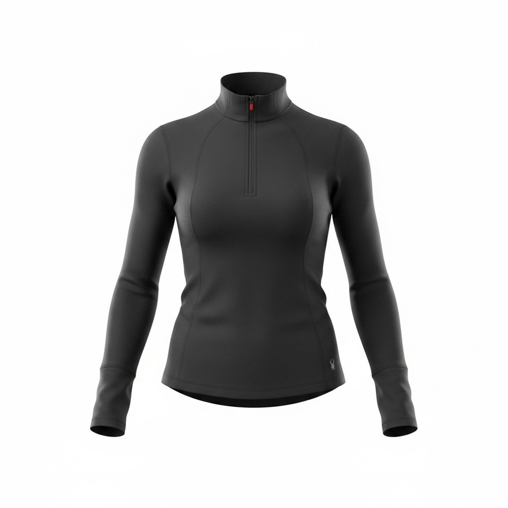 Spyder‎ Active Womens Black Quarter Zip Pullover Thumbholes Team McGuire Large